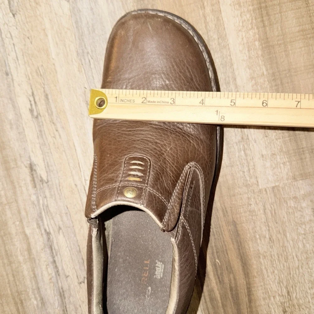 Merrell World Legend Brown Leather Slip On Loafers Mens 13 Comfort Shoes